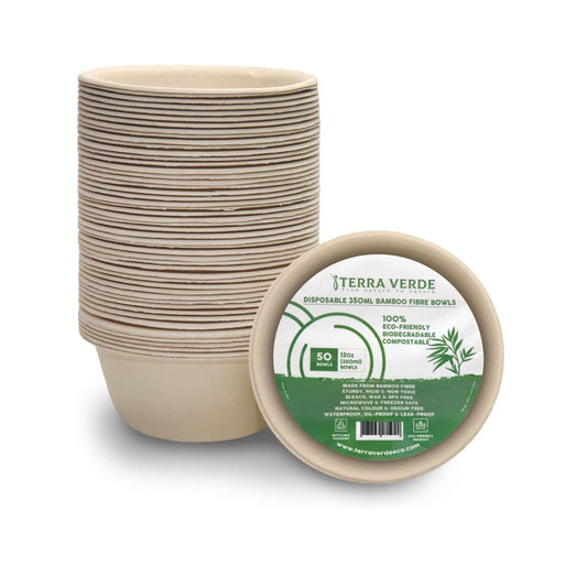 50 pieces of bamboo bowls by terra verde